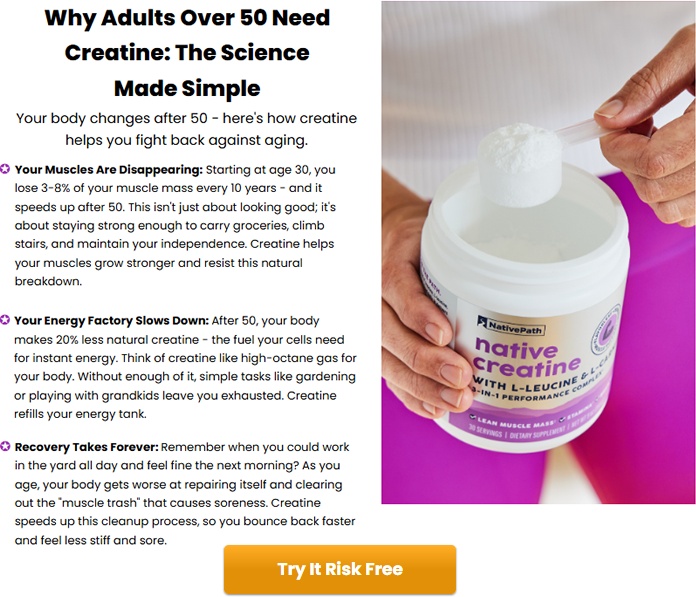 NativePath Native Creatine Review: Evidence-Based Analysis for Adults Over 50